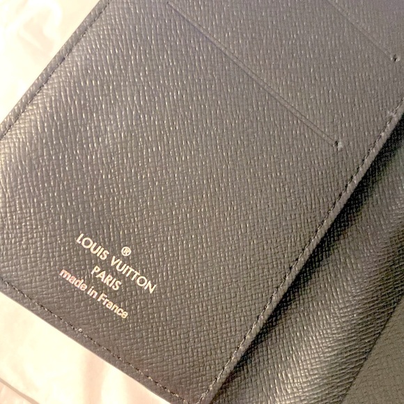 EUC [Louis Vuitton] Checkered Long Unisex Wallet Credit Card Holder Black/Grey - Picture 8 of 16